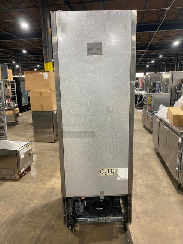 Bison! 2019 Late Model! B-Series Commercial Stainless Steel Solid Single Door Reach In Freezer! With Poly Coated Wire Racks! Model: BRF-21 SN: BRF-2100319011100K80002! 115V 1 Phase! On Casters! - Image 2 of 9