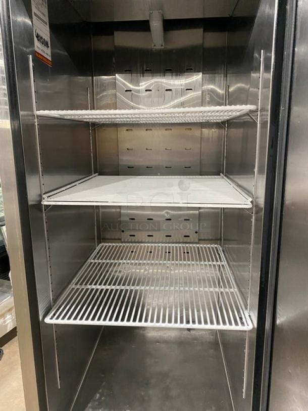 Bison! 2019 Late Model! B-Series Commercial Stainless Steel Solid Single Door Reach In Freezer! With Poly Coated Wire Racks! Model: BRF-21 SN: BRF-2100319011100K80002! 115V 1 Phase! On Casters! - Image 5 of 9