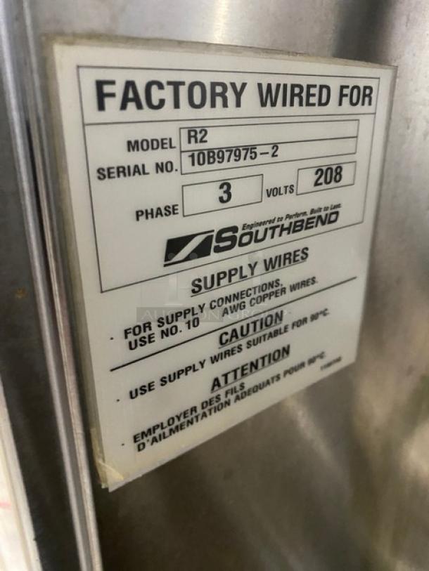 Southbend Rapid Steam Series Commercial Stainless Steel Eletric Powered Countertop Convection Steamer! Model: R2 SN: 10B97975-2! 208V 3 Phase! - Image 7 of 8