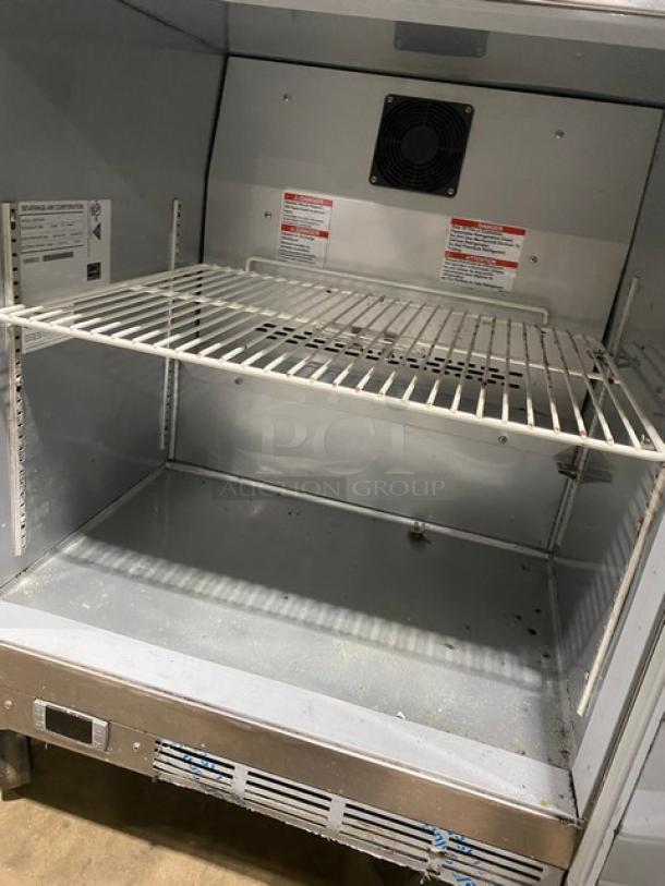 Beverage-Air Commercial Stainless Steel Single Door Undercounter Worktop Refrigerator! Energy Star Certified! Energy Star Certified! With Poly Coated Wire Rack! Model: UCR27AHC SN: 13809512! 115V 1 Phase! On Casters! - Image 5 of 7