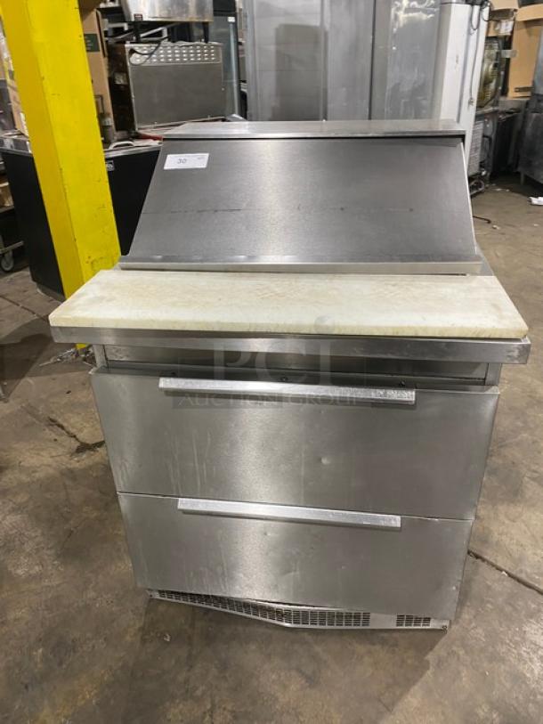 Randell Commercial Stainless Steel 2 Drawer Refrigerated Bain Marie Style Mega Top Salad/Sandwich Prep Table! With Cutting Board! Model: 9412-32D-7 SN: T11414-3! 115V 1 Phase! - Image 1 of 9