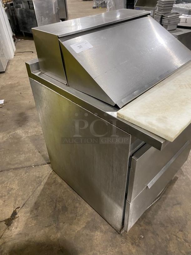 Randell Commercial Stainless Steel 2 Drawer Refrigerated Bain Marie Style Mega Top Salad/Sandwich Prep Table! With Cutting Board! Model: 9412-32D-7 SN: T11414-3! 115V 1 Phase! - Image 4 of 9
