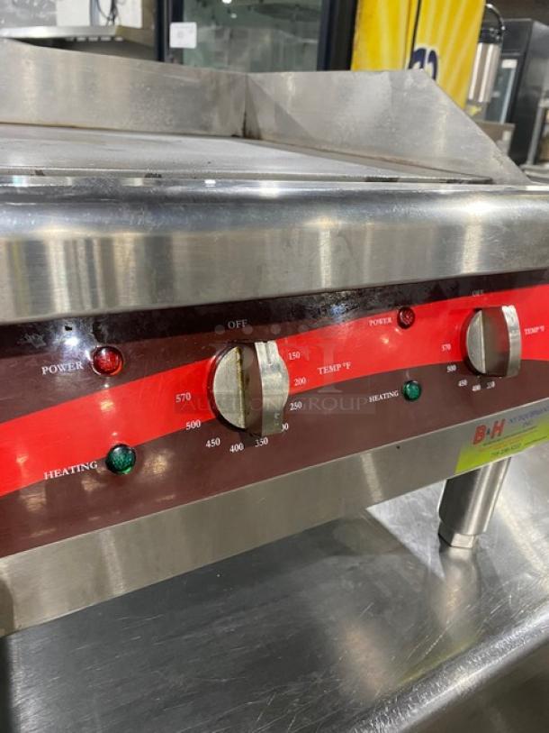 Avantco Commercial Stainless Steel Electric Powered Countertop 24" Flat Griddle! With Thermostatic Controls! With Back & Side Splash! Model: 177EG24N! 208/240V! On Legs! - Image 13 of 16