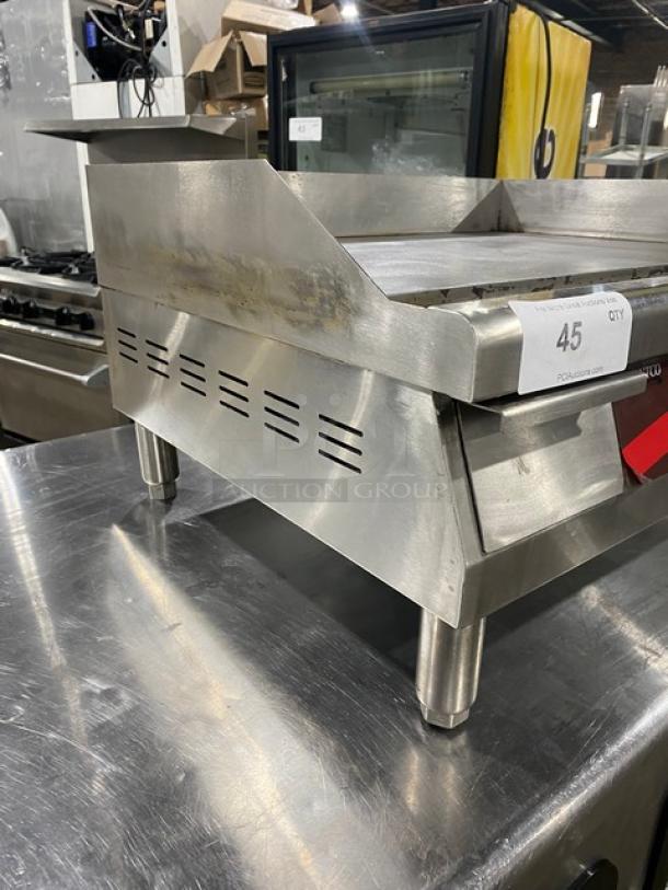 Avantco Commercial Stainless Steel Electric Powered Countertop 24" Flat Griddle! With Thermostatic Controls! With Back & Side Splash! Model: 177EG24N! 208/240V! On Legs! - Image 4 of 16