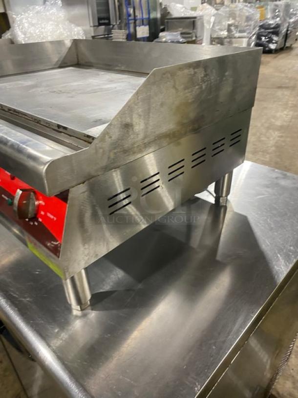 Avantco Commercial Stainless Steel Electric Powered Countertop 24" Flat Griddle! With Thermostatic Controls! With Back & Side Splash! Model: 177EG24N! 208/240V! On Legs! - Image 6 of 16