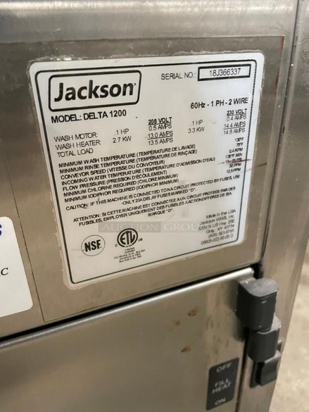Jackson Commercial Stainless Steel Electric Powered Carousel Style Underbar Glass Washer Machine! Model: DELTA1200 SN: 18J366337! 208/230V 1 Phase! On Legs! - Image 7 of 8