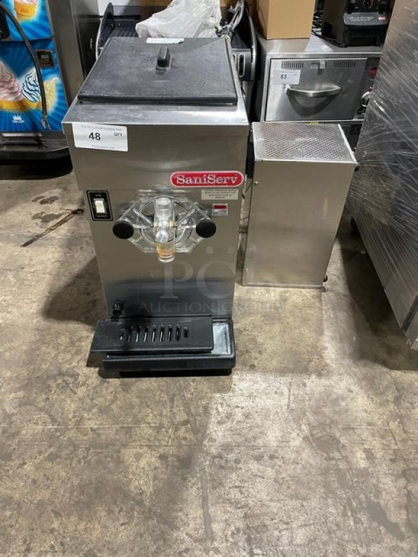 SaniServ Commercial Stainless Steel Electric Powered Countertop Air-Cooled Margarita/Cocktail/Frozen Beverage Machine! With Single 20 Qt. Hopper! With Drip Tray! Model: A7071J SN: 224555499! - Image 1 of 8