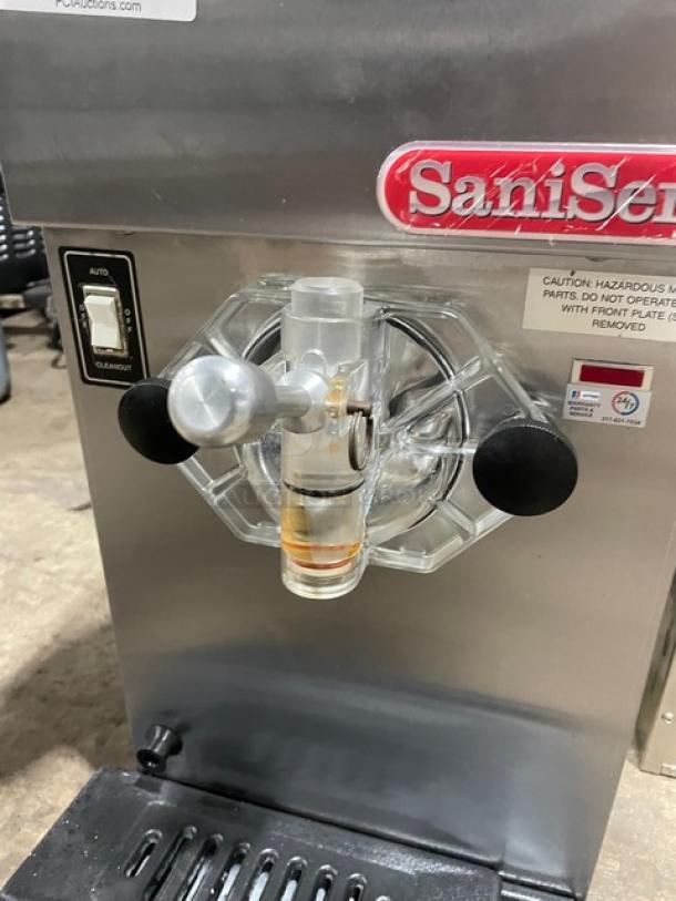 SaniServ Commercial Stainless Steel Electric Powered Countertop Air-Cooled Margarita/Cocktail/Frozen Beverage Machine! With Single 20 Qt. Hopper! With Drip Tray! Model: A7071J SN: 224555499! - Image 5 of 8