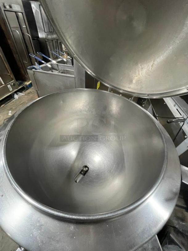 Groen Commercial Stainless Steel Natural Gas Powered Steam Jacketed 40 Lb. Stationary Steam Kettle! Model: AH/1-40 SN: 49571! 115V 1 Phase! On Legs! - Image 5 of 8