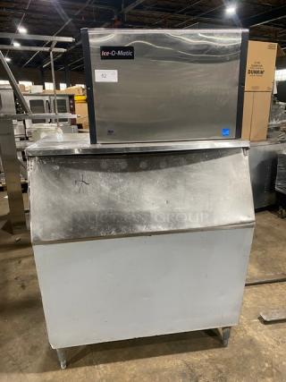 Ice-O-Matic Commercial Stainless Steel Electric Powered Air-Cooled Ice Making Machine Head! Energy Star Certified! Model: ICE0500FA5 SN: 12091280010419! 115V 1 Phase! With Heavy Duty Ice Storage Bin! With Lift-Up Style Access Door! On Legs! ALL ONE MONEY!
