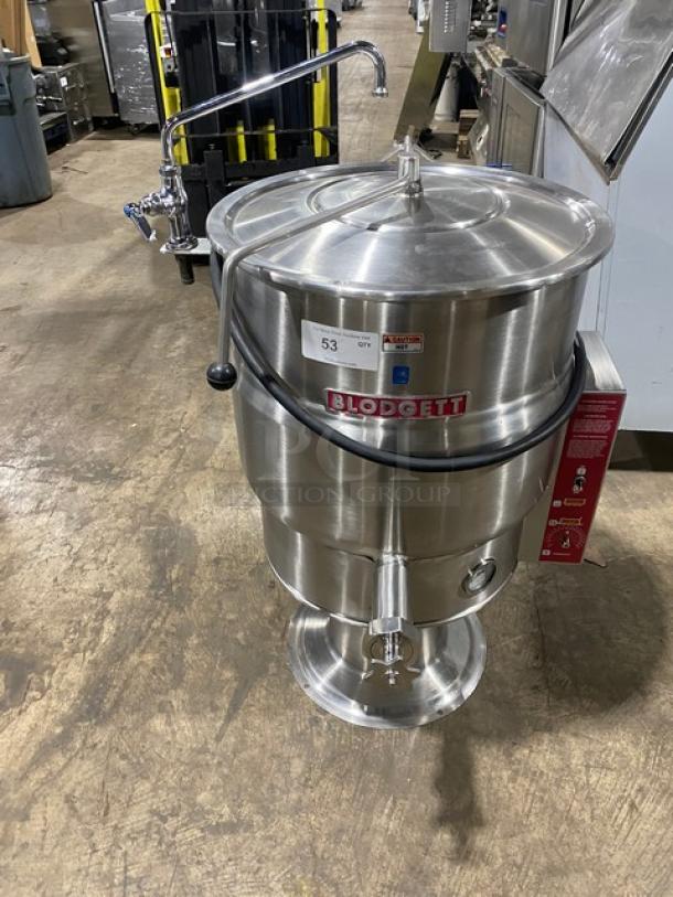 Blodgett Commercial Stainless Steel Electric Powered 2/3 Jacketed 20-Gal. Stationary Pedestal Kettle! With Swing Spout Faucet! Model: KPS-20E SN: 111606S4178-5948! 208V 3 Phase! On Pedestal-Style Base! - Image 1 of 11