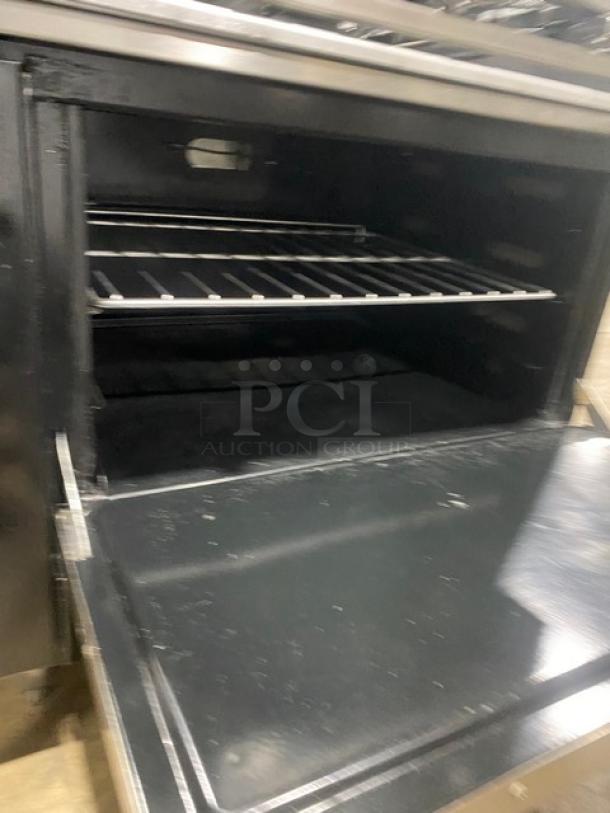 DCS Commercial Stainless Steel Natural Gas Powered 6 Burner Range/Oven Combo! With Back Splash & Overhead Salamander Shelf! With Wired Oven Racks! On Legs! - Image 7 of 9