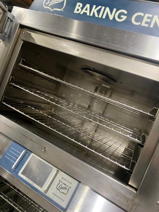 Duke Commercial Stainless Steel Electric Powered Double Stacked Convection Oven/Proofer Combo! With Touch Screen Controls! With Built In Pan Slides & Wired Oven Racks! Model: TSC-6/18 SN: 30-JIJI-0090! 208V 3 Phase! On Casters! - Image 7 of 12