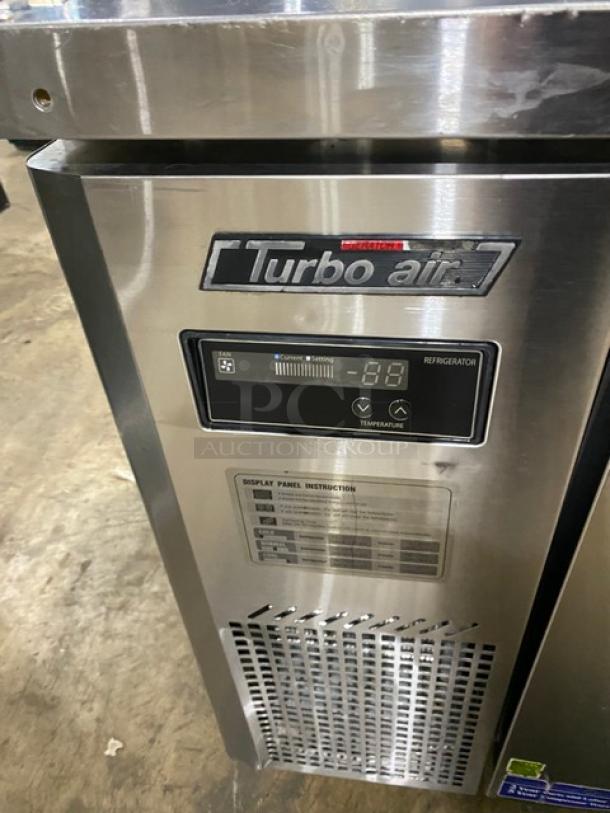 Turbo-Air Commercial Stainless Steel 2 Door Refrigerated Buffet Style Cold Food/Salad Bar Display Table! With Clear Overhead Sneeze Guard! Model: JBT-60 SN: JB6TA12016! 115V 1 Phase! On Casters! - Image 9 of 10