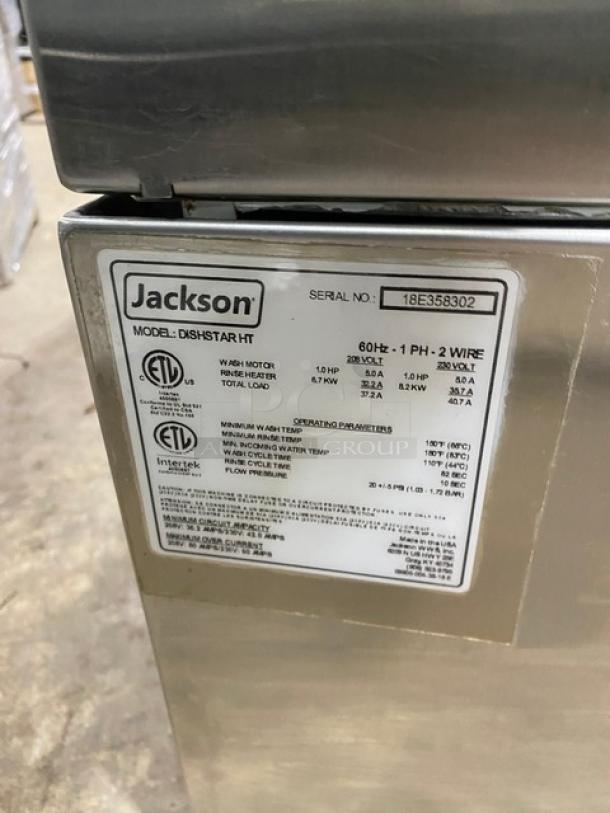 Jackson DishStar Series Commercial Stainless Steel Electric Powered High Temperature Undercounter Dishwasher! Model: DISHSTARHT SN: 18E358302! 208-230V 1 Phase! On Legs! - Image 7 of 8