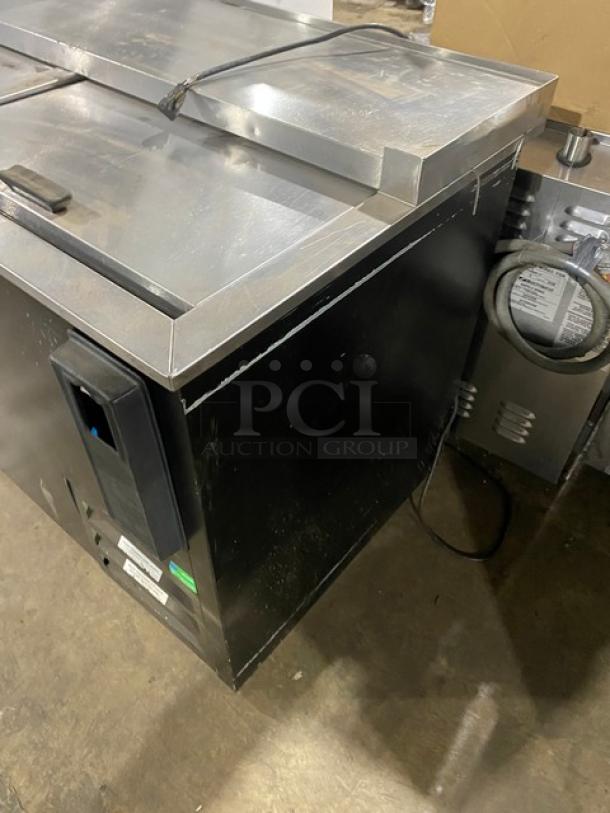 Fogel Commercial Black Powder Coated Double Section Back Bar Bottle Cooler! With Stainless Steel Top & Double Sliding Lids! Model: BC-50DBST SN: 2003100019! 115V 1 Phase! - Image 2 of 8