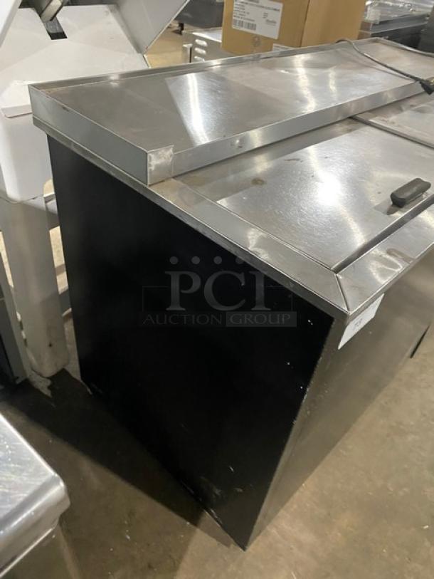 Fogel Commercial Black Powder Coated Double Section Back Bar Bottle Cooler! With Stainless Steel Top & Double Sliding Lids! Model: BC-50DBST SN: 2003100019! 115V 1 Phase! - Image 3 of 8