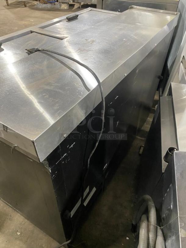 Fogel Commercial Black Powder Coated Double Section Back Bar Bottle Cooler! With Stainless Steel Top & Double Sliding Lids! Model: BC-50DBST SN: 2003100019! 115V 1 Phase! - Image 4 of 8