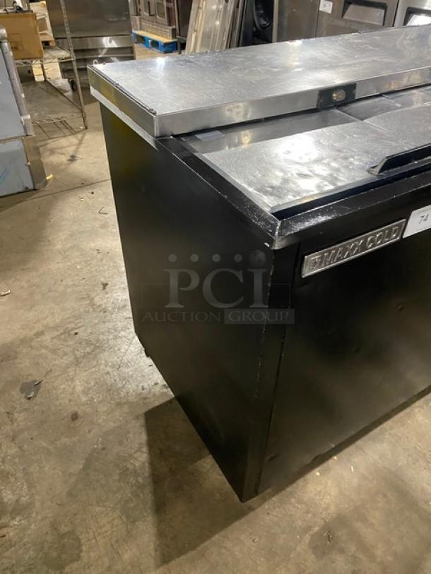 Maxx Cold X-Series Commercial Black Powder Coated Horizontal Bottle Cooler! With Stainless Steel Top & Double Sliding Lids! Model: MXCR65B SN: 382322! 115V 1 Phase! - Image 2 of 8