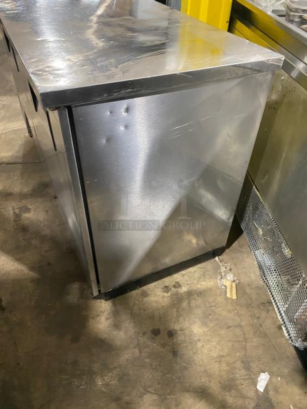 True Commercial Stainless Steel Solid 2 Door Refrigerated Bar Back Cooler! With Stainless Steel Worktop! With Poly Coated Wire Racks! Model: TBB-3-S SN: 6640829! 115V 1 Phase! - Image 4 of 9