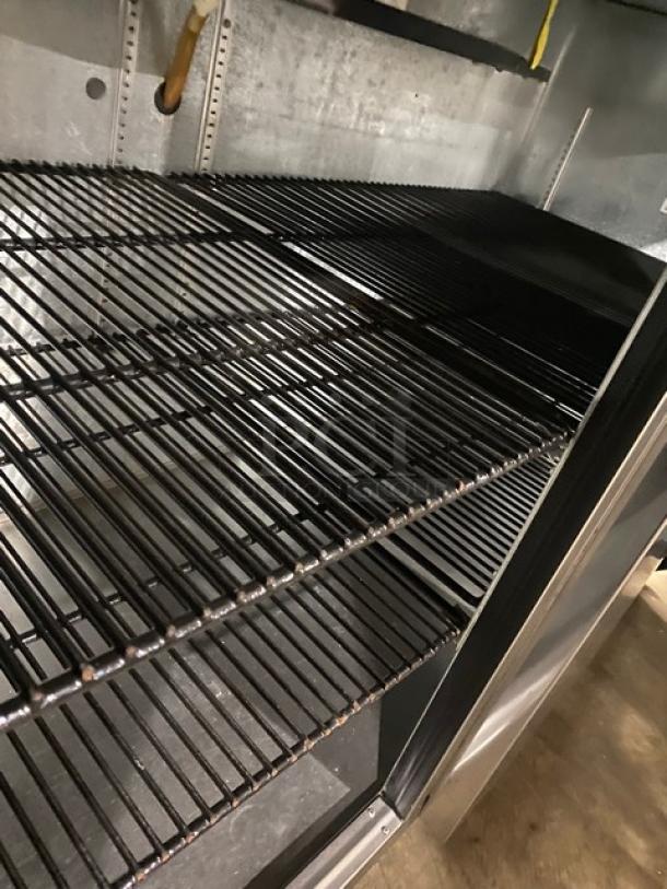 True Commercial Stainless Steel Solid 2 Door Refrigerated Bar Back Cooler! With Stainless Steel Worktop! With Poly Coated Wire Racks! Model: TBB-3-S SN: 6640829! 115V 1 Phase! - Image 6 of 9