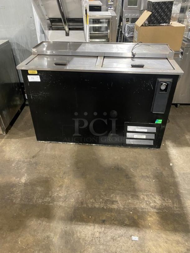 Fogel Commercial Black Powder Coated Double Section Back Bar Bottle Cooler! With Stainless Steel Top & Double Sliding Lids! Model: BC-50DBST SN: 2003100019! 115V 1 Phase! - Image 1 of 8
