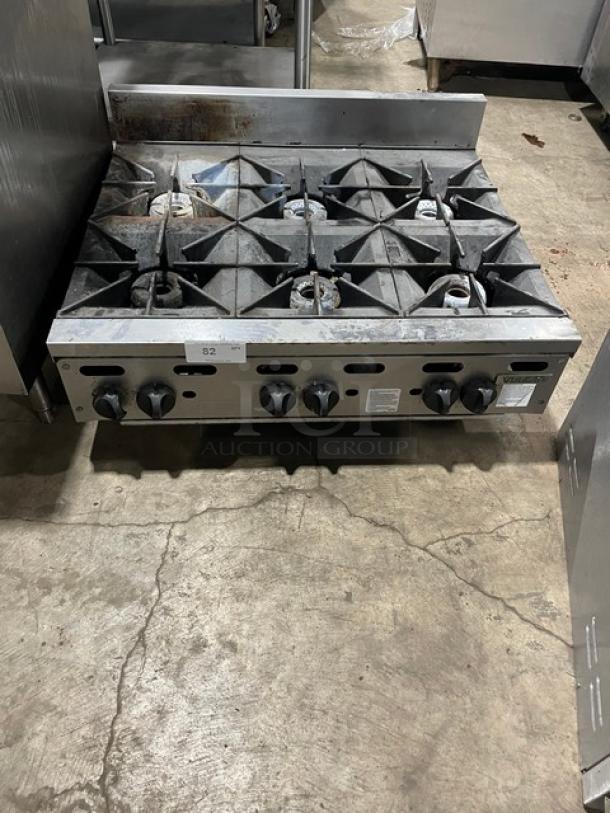 Vulcan Commercial Stainless Steel Natural Gas Powered Countertop Heavy Duty 6 Burner Range! With Back Splash! Model: VHP636-1! On Legs! - Image 1 of 8