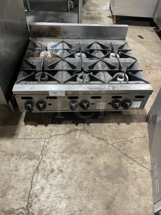 Vulcan Commercial Stainless Steel Natural Gas Powered Countertop Heavy Duty 6 Burner Range! With Back Splash! Model: VHP636-1! On Legs!