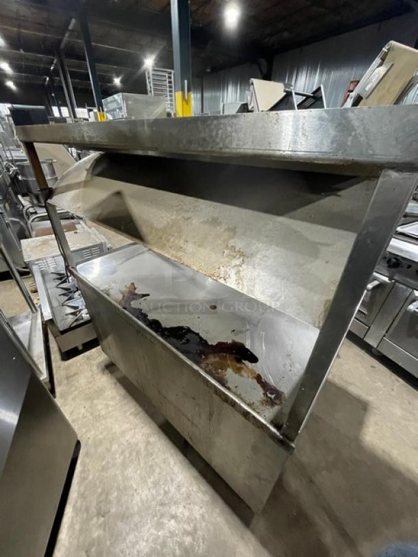Custom Commercial Stainless Steel Enclosed Base Worktop Table! With Overhead Shelf & Prince Castle Merlin II Series Commercial Single-Function Digital Timer! With Enclosed Pan-Slide Cabinet Underneath! On Legs! - Image 4 of 9