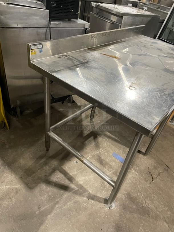 Commercial Stainless Steel 60" Worktop Table! With Up Turned Back Splash! With Single Undershelf! On Legs! - Image 2 of 7