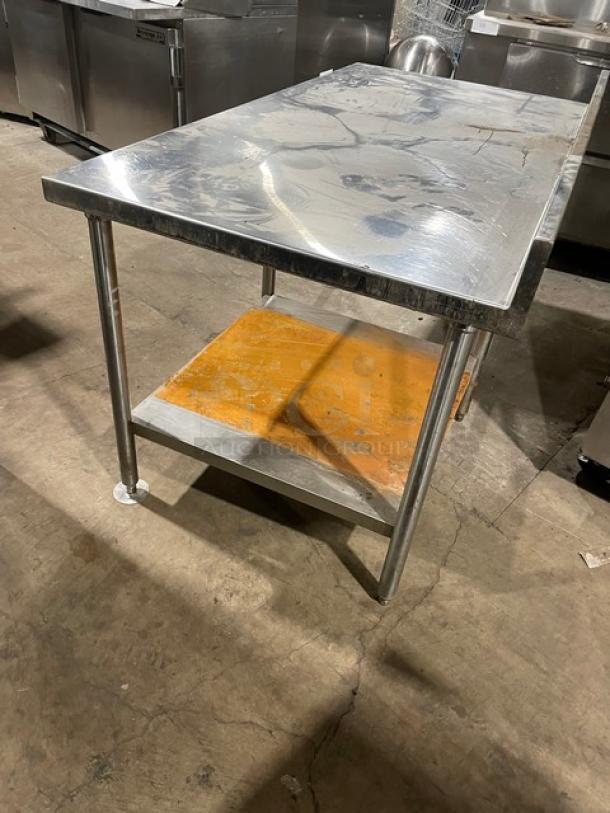 Commercial Stainless Steel 60" Worktop Table! With Up Turned Back Splash! With Single Undershelf! On Legs! - Image 3 of 7