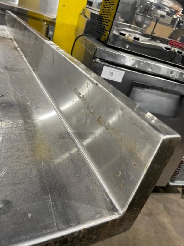 Commercial Stainless Steel 60" Worktop Table! With Up Turned Back Splash! With Single Undershelf! On Legs! - Image 6 of 7