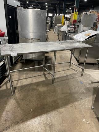 Russco Custom Commercial Stainless Steel Open Base Worktop Table! On Legs!