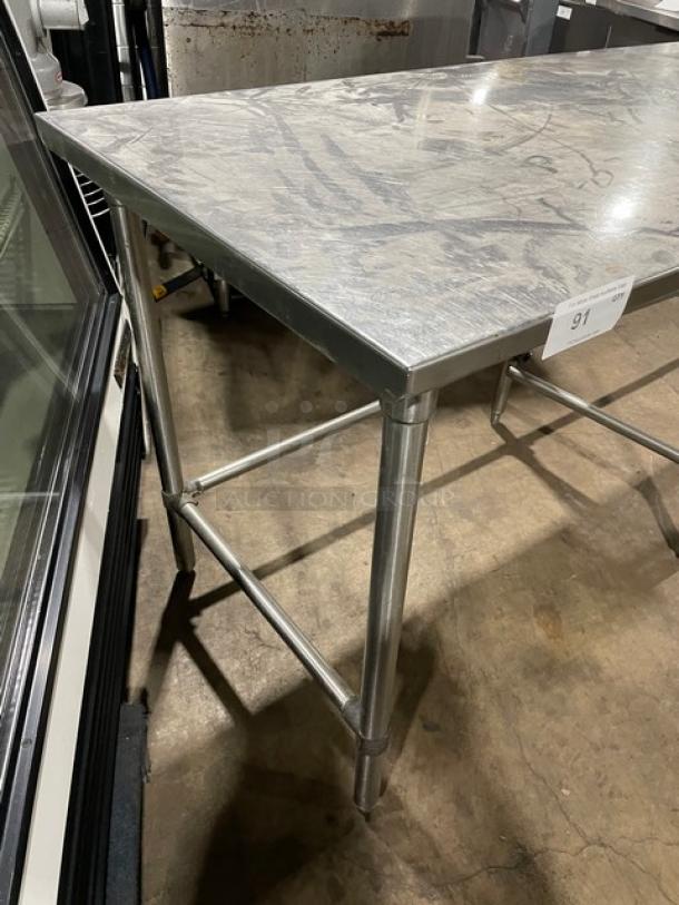 Russco Custom Commercial Stainless Steel Open Base Worktop Table! On Legs! - Image 2 of 6