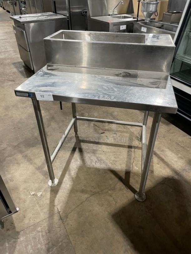 Russco Custom Commercial Stainless Steel Open Base Worktop Table! With Insulated Ice Bin Attached! On Legs! - Image 1 of 8