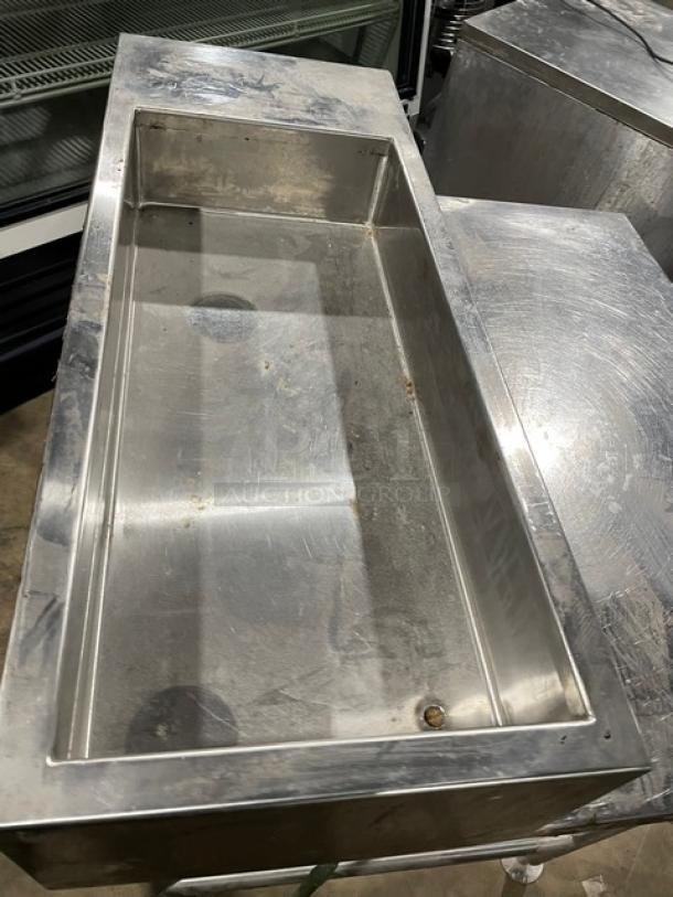 Russco Custom Commercial Stainless Steel Open Base Worktop Table! With Insulated Ice Bin Attached! On Legs! - Image 5 of 8