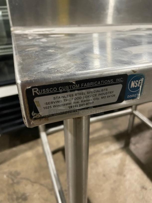 Russco Custom Commercial Stainless Steel Open Base Worktop Table! With Insulated Ice Bin Attached! On Legs! - Image 6 of 8
