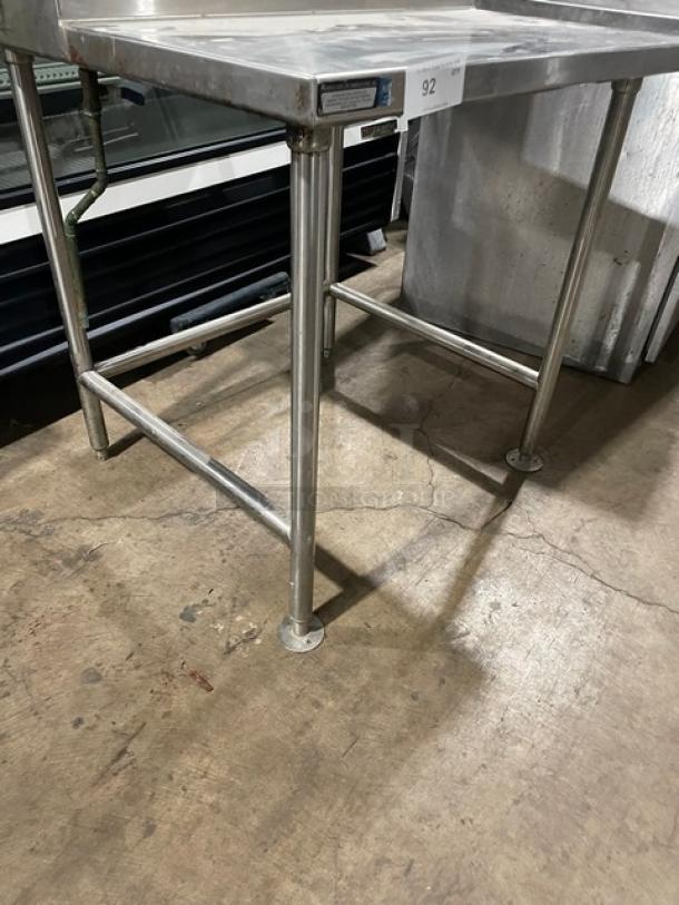 Russco Custom Commercial Stainless Steel Open Base Worktop Table! With Insulated Ice Bin Attached! On Legs! - Image 8 of 8