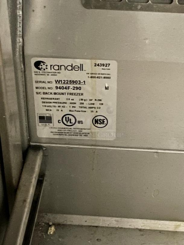 Randell Commercial Stainless Steel 2 Drawer Self Contained Undercounter Worktop Freezer! Model: 9404F-290 SN: W1225903-1! 115V 1 Phase! On Casters! - Image 6 of 7