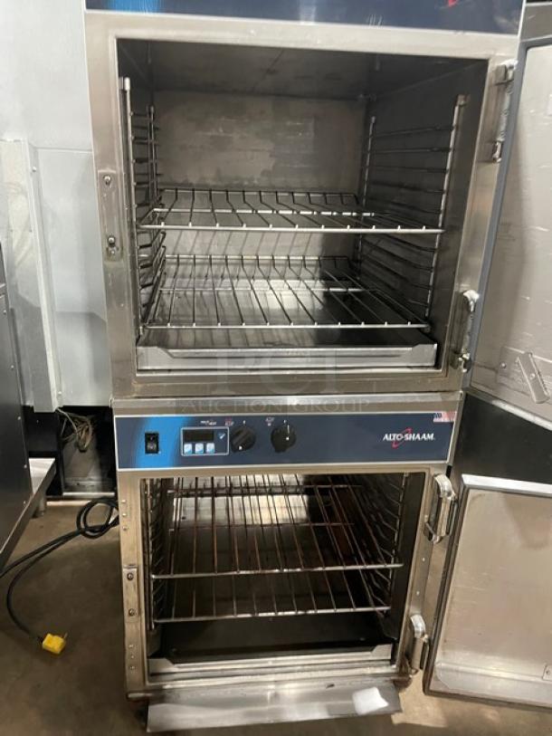 Alto-Shaam! 2017 Late Model! Halo Heat Series Commercial Stainless Steel Electric Powered Double Stacked Heated Holding/Proofing Cabinet! With Wired Oven Racks! With Individual Controls! Model: 750-S SN: 2135480-000/2132667-000! 208-240V 1 Phase! 2X Your Bid Makes One Unit! - Image 5 of 10