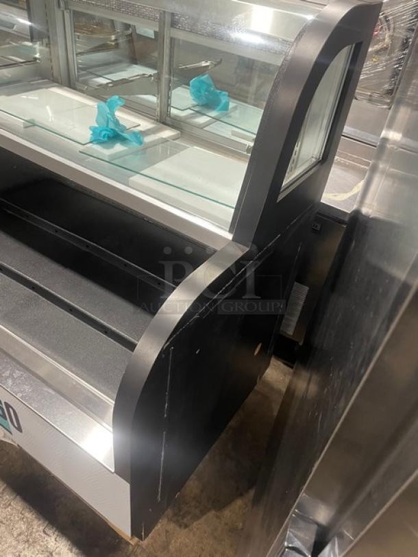 RPI Industries Commercial Black Powder Coated Multi-Level Refrigerated Open Grab-N-Go Bakery Merchandiser Display Case! With Upper Non-Refrigerated Dry Display Show Case! With Glass Shelves! With Rear Access Sliding Glass Doors! Model: SCCB48R-CD SN: 03196932! 115V! - Image 2 of 9