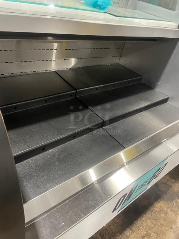 RPI Industries Commercial Black Powder Coated Multi-Level Refrigerated Open Grab-N-Go Bakery Merchandiser Display Case! With Upper Non-Refrigerated Dry Display Show Case! With Glass Shelves! With Rear Access Sliding Glass Doors! Model: SCCB48R-CD SN: 03196932! 115V! - Image 7 of 9