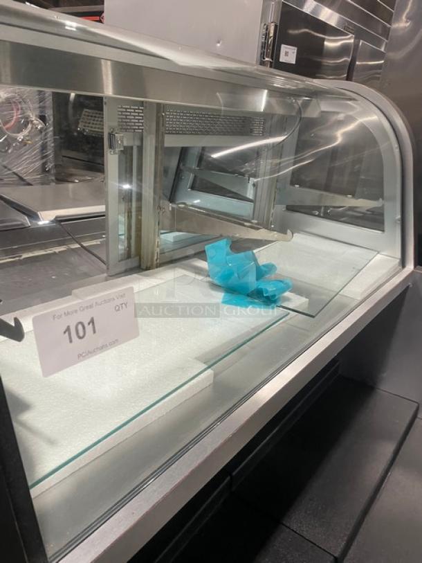 RPI Industries Commercial Black Powder Coated Multi-Level Refrigerated Open Grab-N-Go Bakery Merchandiser Display Case! With Upper Non-Refrigerated Dry Display Show Case! With Glass Shelves! With Rear Access Sliding Glass Doors! Model: SCCB48R-CD SN: 03196932! 115V! - Image 8 of 9