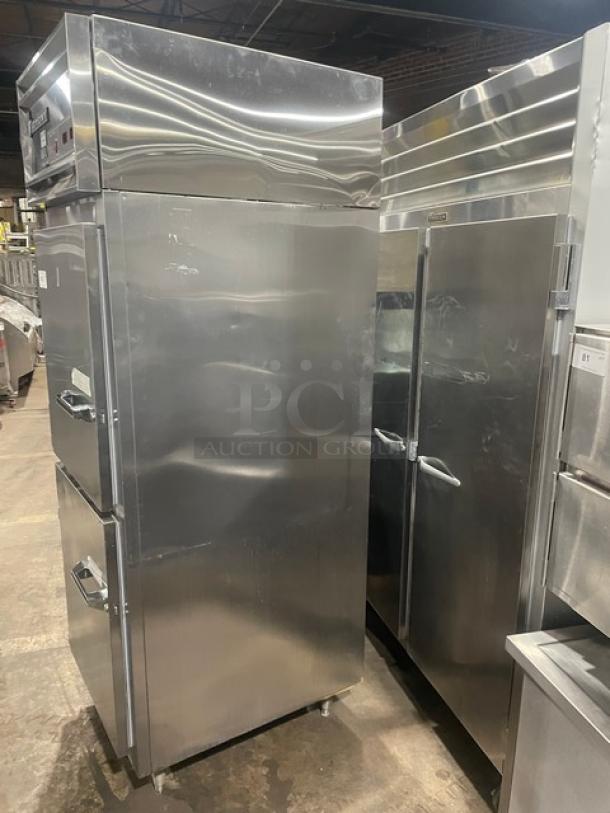 Victory Commercial Stainless Steel Half Door Dual Temp Refrigerator/Freezer Combo! With Wired Racks! Model: RFS-1D-S7-HD SN: M0756713! 115V 1 Phase! On Legs! - Image 3 of 10