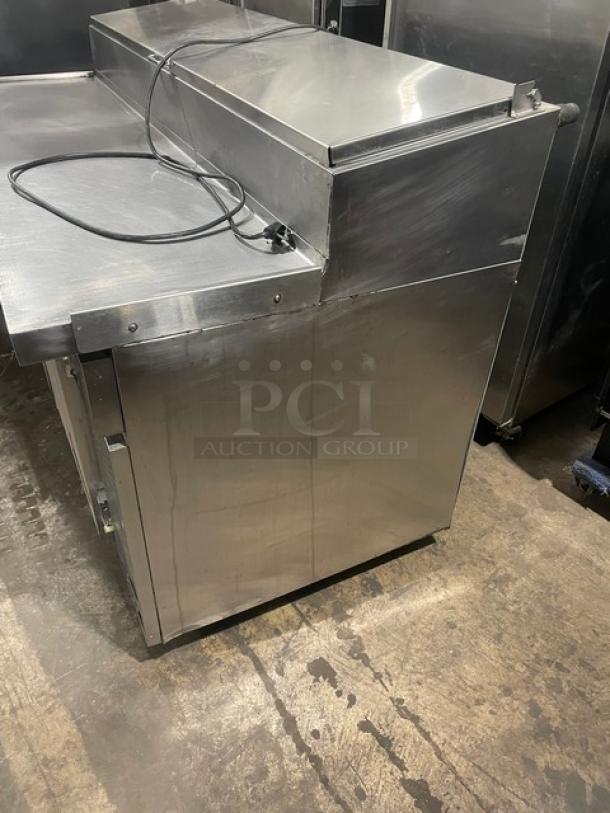 Victory Commercial Stainless Steel 2 Door Refrigerated Bain Marie Style Mega Top 65" Pizza Prep Table! With Poly Coated Wire Racks! Model: VPT-65 SN: M0756727! 115V 1 Phase! On Casters! - Image 3 of 9