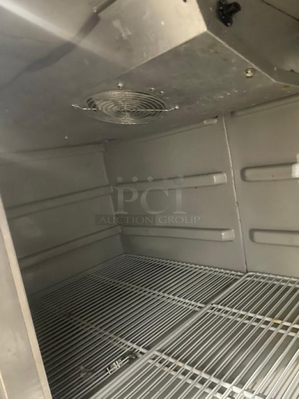 Victory Commercial Stainless Steel 2 Door Refrigerated Bain Marie Style Mega Top 65" Pizza Prep Table! With Poly Coated Wire Racks! Model: VPT-65 SN: M0756727! 115V 1 Phase! On Casters! - Image 7 of 9