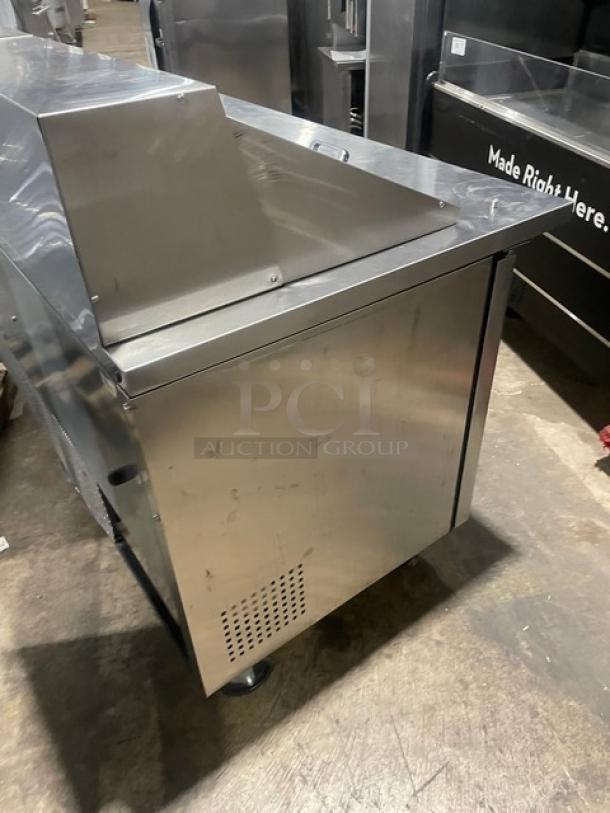 True Commercial Stainless Steel 2 Door Refrigerated Bain Marie Style Mega Top Salad/Sandwich Prep Table! With Poly Coated Wire Racks! Model: TSSU-60-24M-B-ST SN: 8931352! 115V 1 Phase! On Casters! - Image 3 of 9