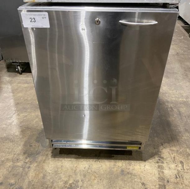 GlasTender Commercial Stainless Steel Solid Single Door Undercounter Refrigerator! With Poly Coated Wire Rack! Model: UCR24S-L SN: 134169711F! 120V 1 Phase! On Casters! - Image 1 of 7