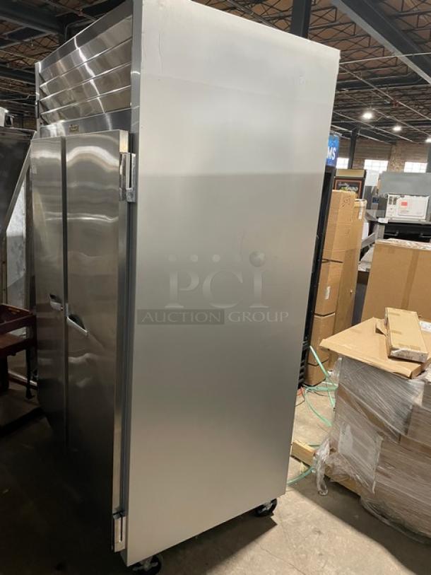 Traulsen G-Series Commercial Stainless Steel Solid 2 Door Reach In Refrigerator! Energy Star Certified! With Poly Coated Wire Racks! Model: G20010 SN: T181964C12! 115V 1 Phase! On Casters! - Image 2 of 9
