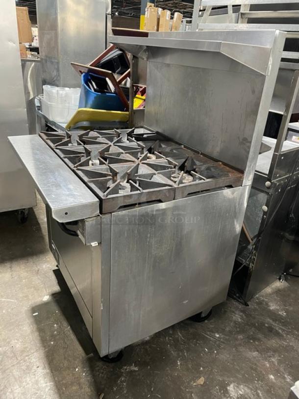 Southbend Commercial Stainless Steel Natural Gas Powered 6 Burner Range/Oven Combo! With Back Splash & Overhead Salamander Shelf! With Wired Oven Racks! Model: X366D! On Casters! - Image 2 of 12